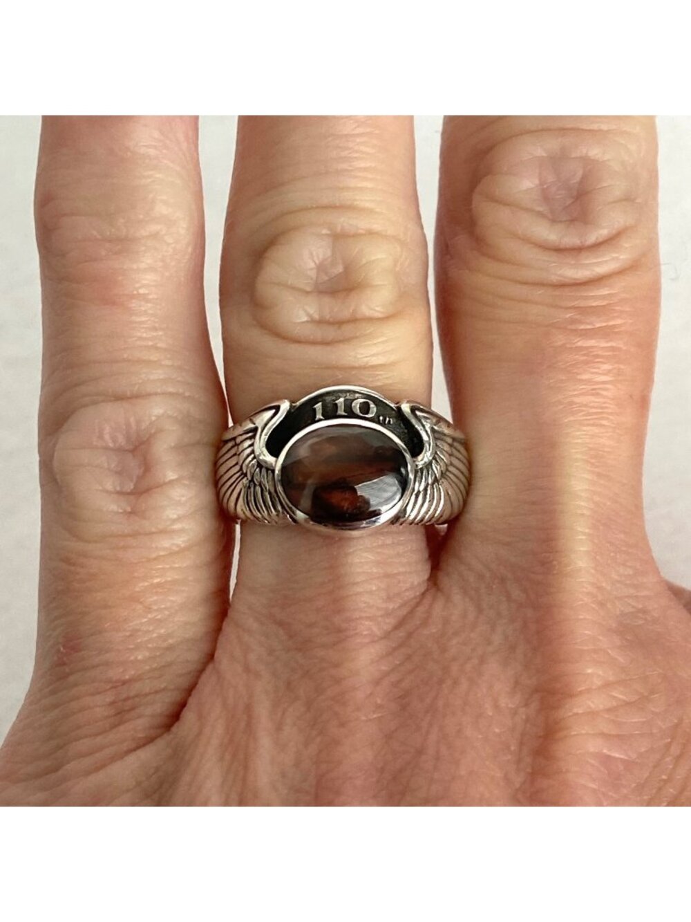 Harley Davidson Sterling Silver 925 110th Anniversary Wing Band Ring Sz 5.5